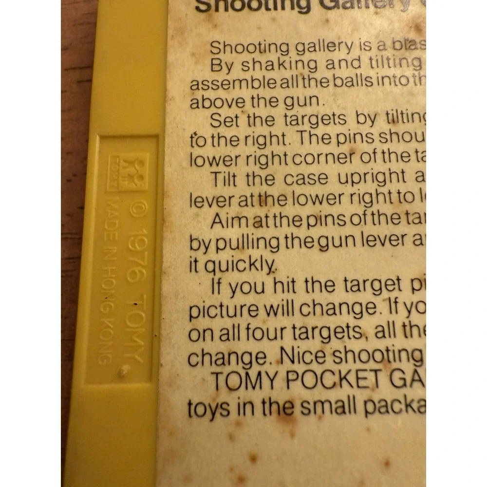 Vintage 1976 Tomy Pocket‎ Shooting Gallery Game Handheld